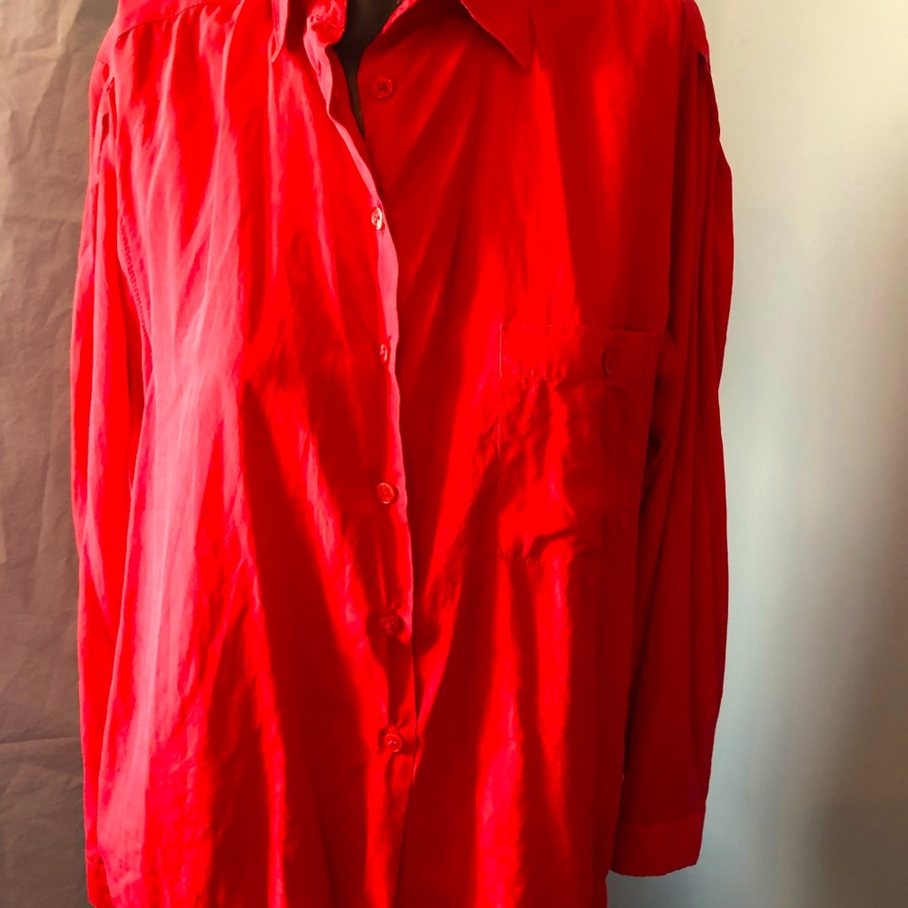 SILK RED blouse 1980’s